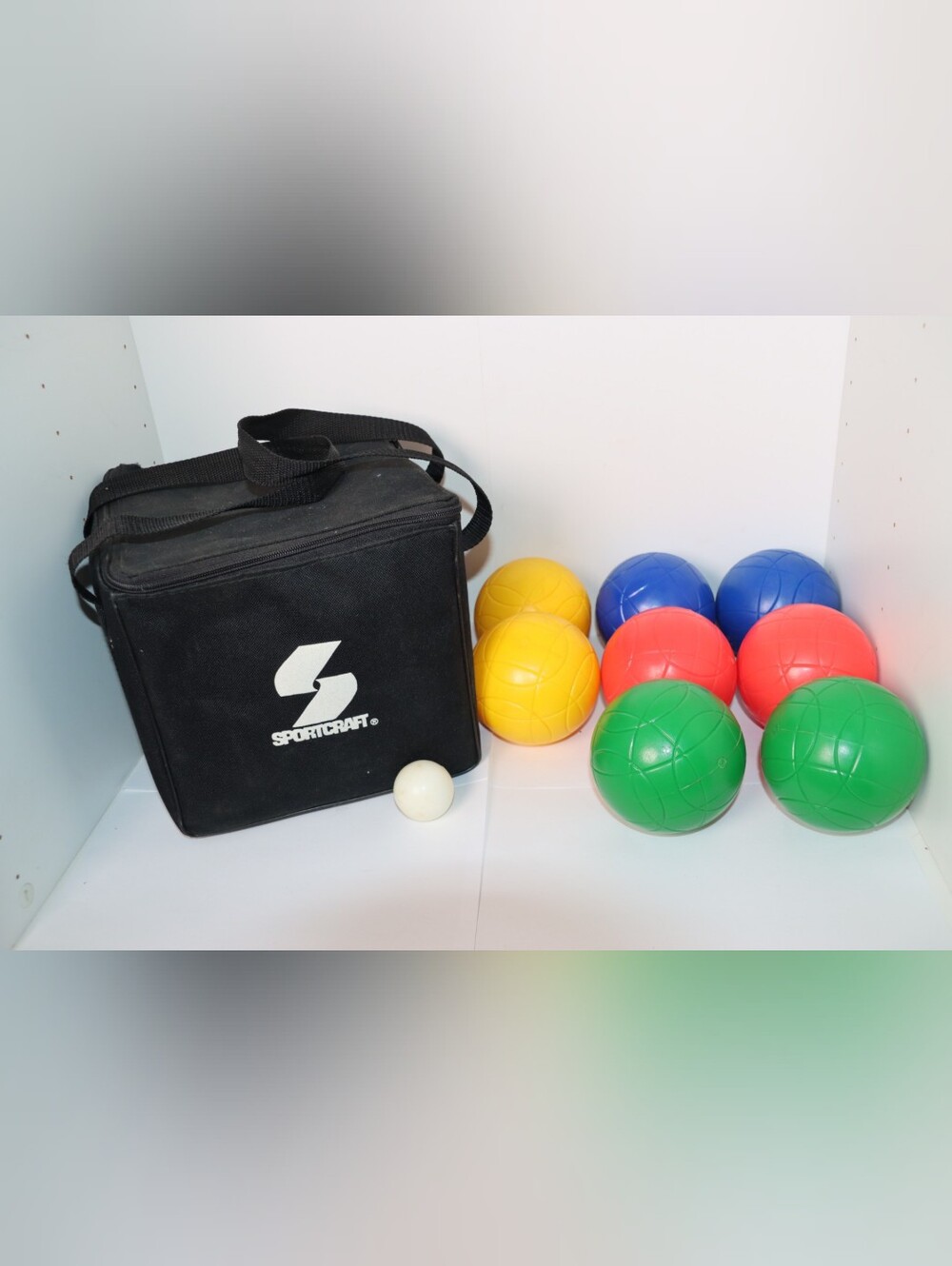 Sportscraft Black Travel Bag with Multi-Color Bocce Balls Set
